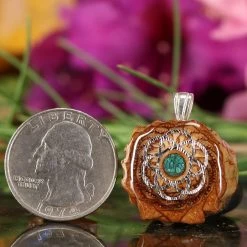 TEP Crushed Malachite (Glows) With Silver Seed Of Life