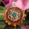 TEP Crushed Malachite (Glows) With Silver Seed Of Life Pendants
