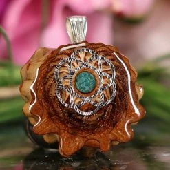 TEP Crushed Malachite (Glows) With Silver Seed Of Life