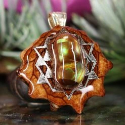 TEP Mexican Fire Agate With Silver 64 Star Tetrahedron