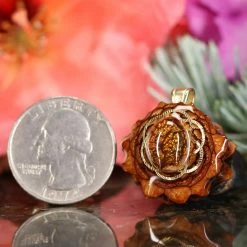 TEP Pendants Mexican Fire Agate With Gold Seed Of Life