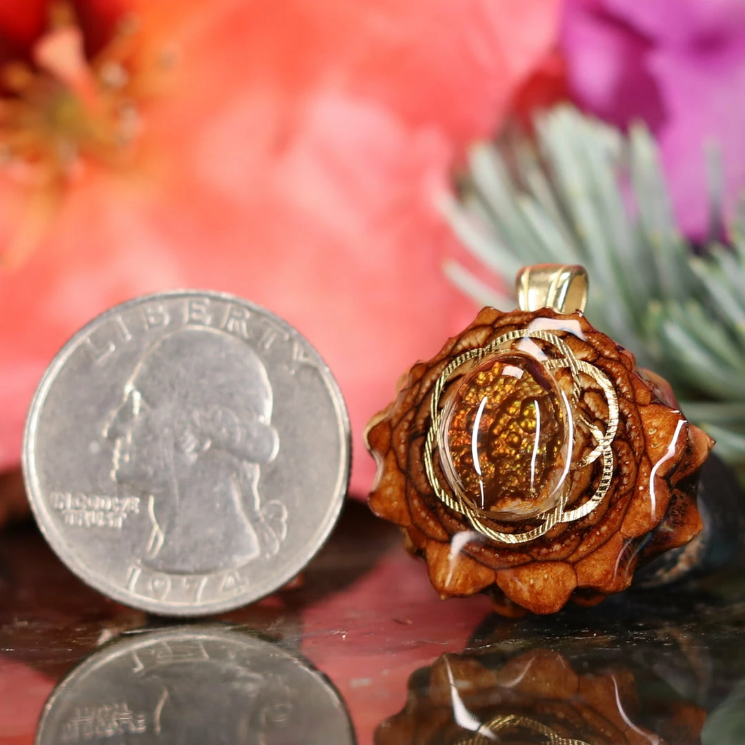 TEP Pendants Mexican Fire Agate With Gold Seed Of Life 4 TEP Pendants Mexican Fire Agate With Gold Seed Of Life