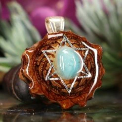 TEP Amazonite With Silver Merkaba 7 TEP Amazonite With Silver Merkaba