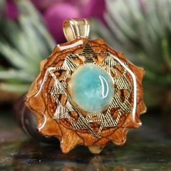 TEP Pendants Amazonite With Gold 64 Star Tetrahedron 7 TEP Pendants Amazonite With Gold 64 Star Tetrahedron