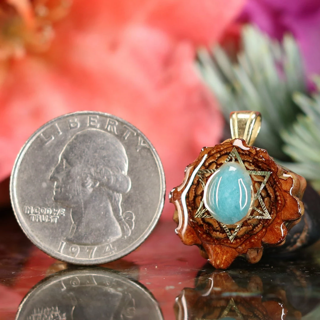 TEP Amazonite With Gold Merkaba Pendants 4 TEP Amazonite With Gold Merkaba Pendants