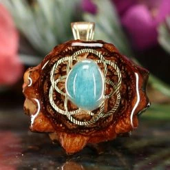 TEP Amazonite With Gold Seed Of Life