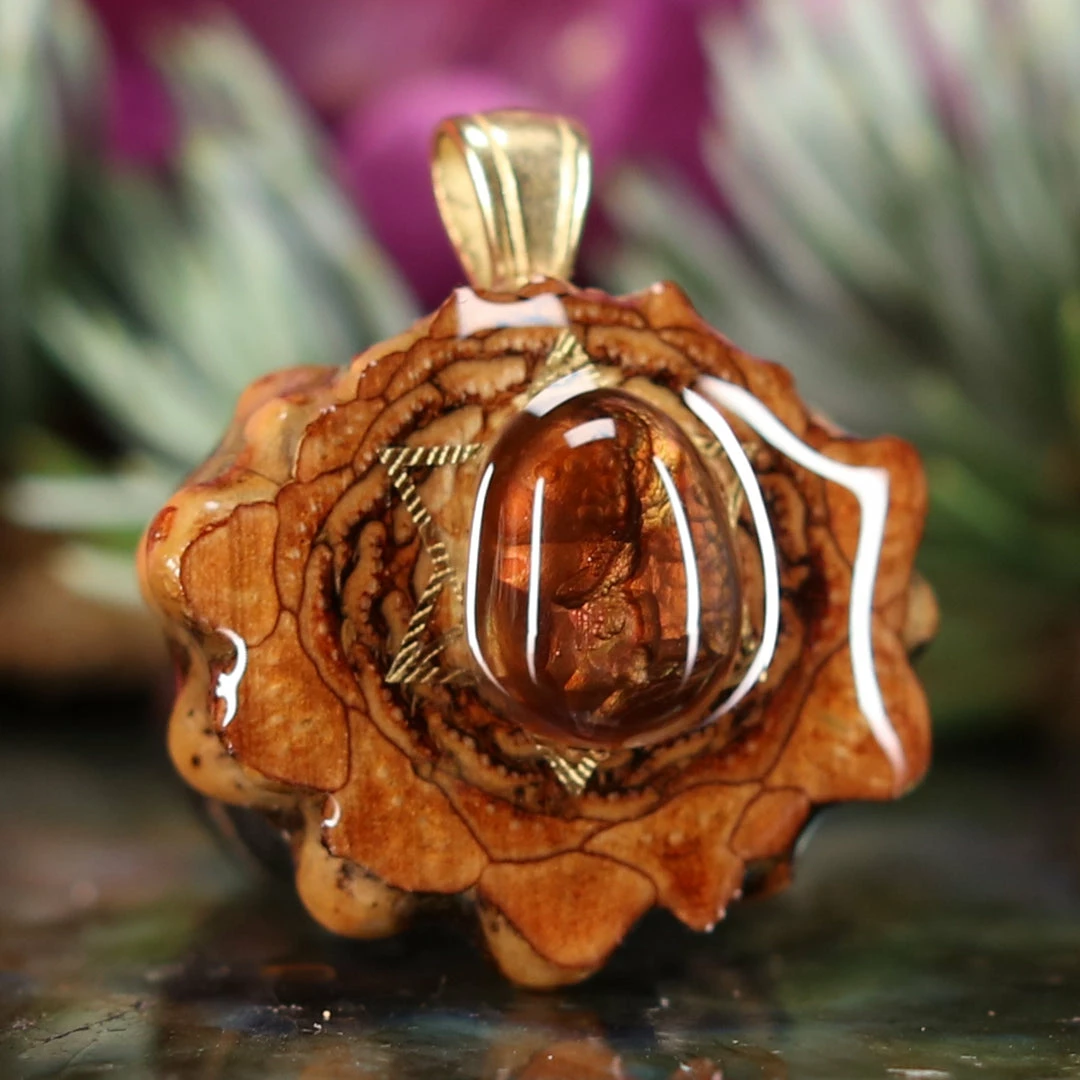 TEP Pendants Mexican Fire Agate With Gold Merkaba 5 TEP Pendants Mexican Fire Agate With Gold Merkaba