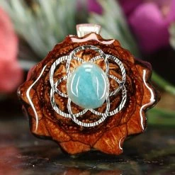 TEP Pendants Amazonite With Silver Seed Of Life