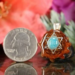 TEP Amazonite With Silver Merkaba Pendants