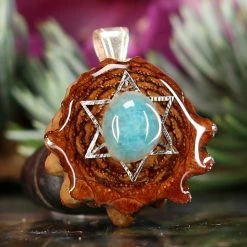 TEP Amazonite With Silver Merkaba Pendants