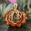 TEP Pendants Ammolite With Gold Seed Of Life