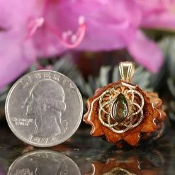 TEP Pendants Ammolite With Gold Seed Of Life