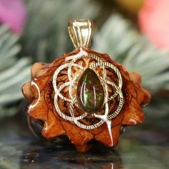 TEP Pendants Ammolite With Gold Seed Of Life