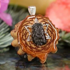 TEP Moldavite With Silver Merkaba
