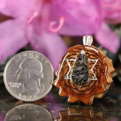 TEP Pendants Moldavite With Silver Merkaba