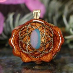 TEP Australian Blue Opal With Gold Seed Of Life