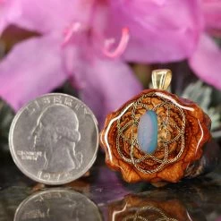 TEP Australian Blue Opal With Gold Seed Of Life