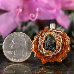 TEP Moldavite With Silver Seed Of Life Pendants