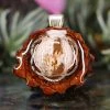 TEP Mexican Fire Opal With Silver Seed Of Life Pendants