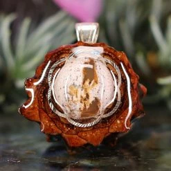 TEP Mexican Fire Opal With Silver Seed Of Life Pendants
