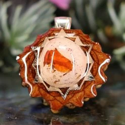 TEP Mexican Fire Opal With Silver 64 Star Tetrahedron
