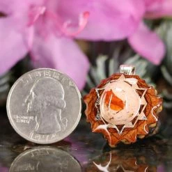 TEP Mexican Fire Opal With Silver 64 Star Tetrahedron