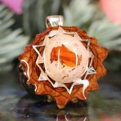 TEP Mexican Fire Opal With Silver 64 Star Tetrahedron