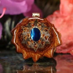 TEP Blue Paua Shell With Gold 64 Star Tetrahedron