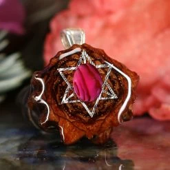 TEP Pink Paua Shell With Silver Merkaba Pendants 7 TEP Pink Paua Shell With Silver Merkaba Pendants