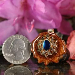 TEP Blue Paua Shell With Gold 64 Star Tetrahedron