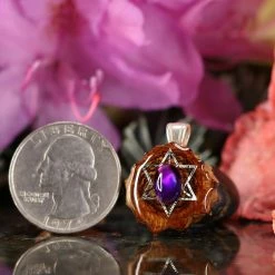 TEP Purple Paua Shell With Silver Merkaba