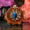 TEP Pendants Blue Paua Shell With Gold 64 Star Tetrahedron