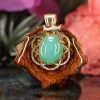 TEP Chrysoprase With Gold Seed Of Life Pendants