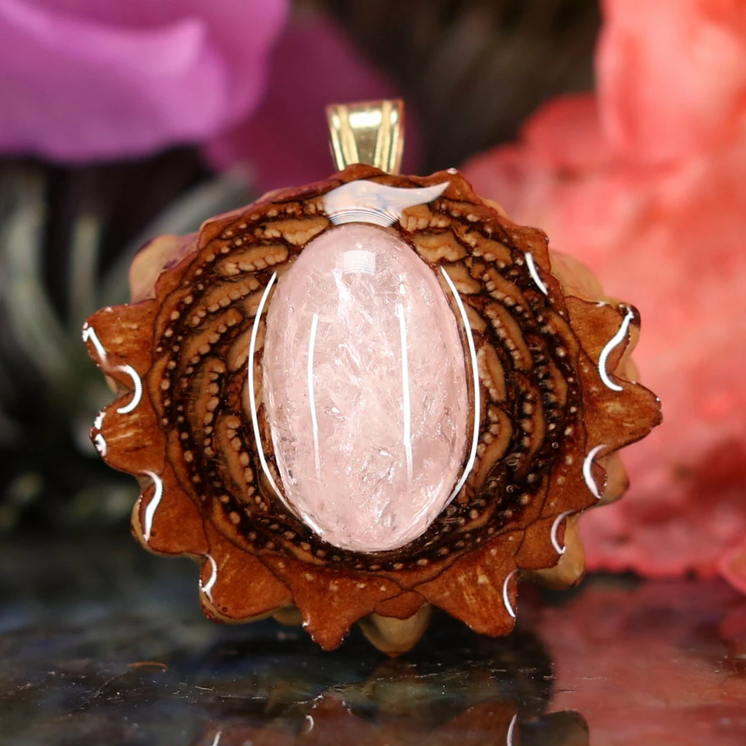 TEP Pendants Rose Quartz 3 TEP Pendants Rose Quartz