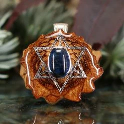 TEP Pendants Blue Kyanite With Silver Merkaba