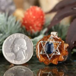 TEP Pendants Blue Kyanite With Silver Merkaba
