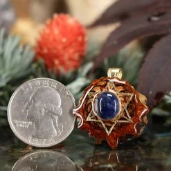 TEP Blue Kyanite With Gold Merkaba