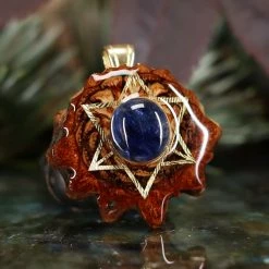 TEP Blue Kyanite With Gold Merkaba