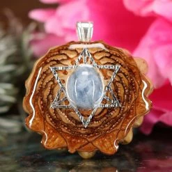 TEP Aquamarine With Silver Merkaba Pendants