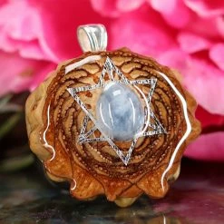 TEP Aquamarine With Silver Merkaba Pendants