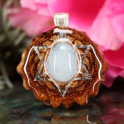 TEP Pendants Aquamarine With Silver Merkaba