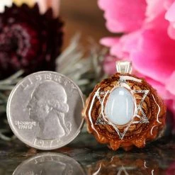 TEP Pendants Aquamarine With Silver Merkaba
