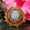 TEP Aquamarine With Gold Sri Yantra Pendants