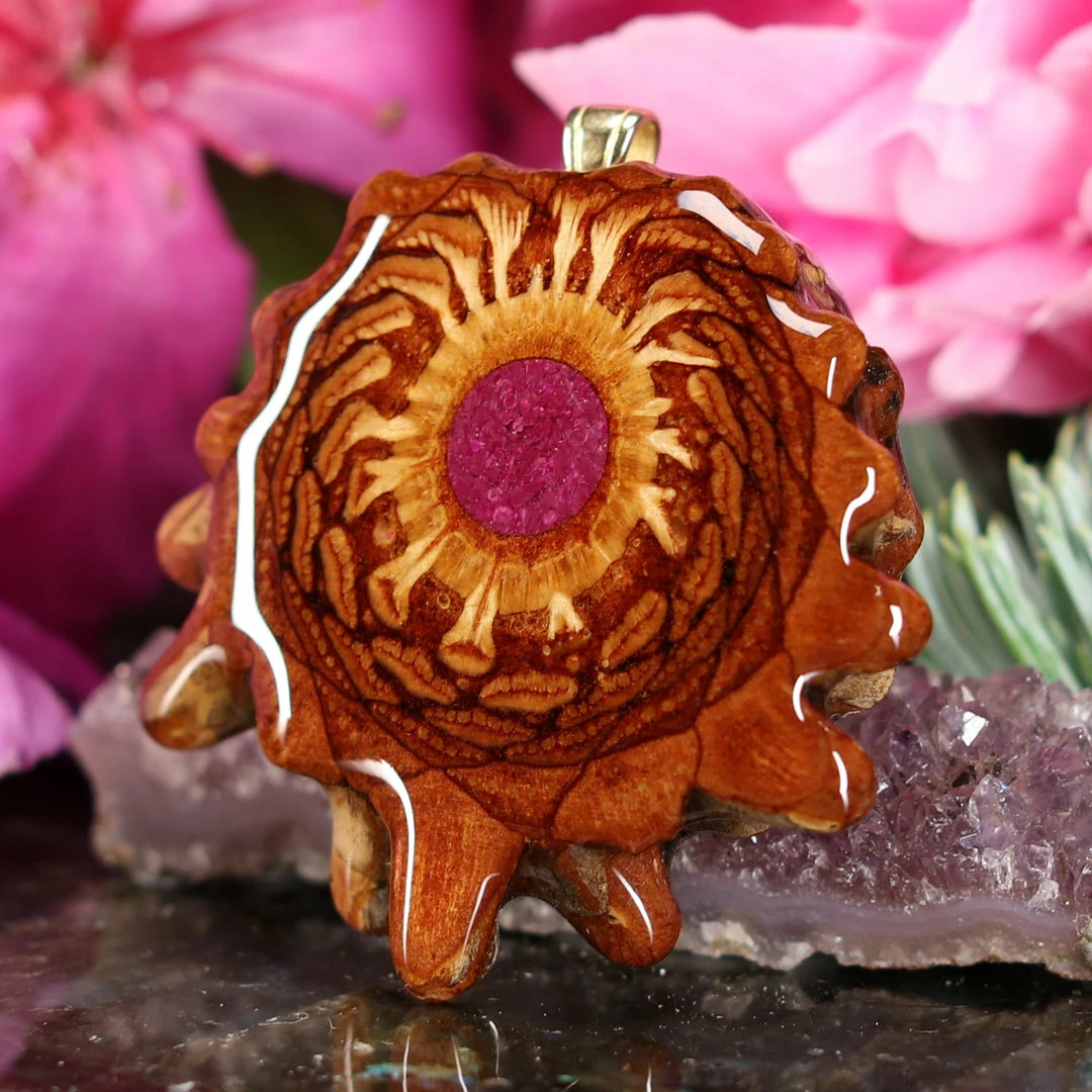 TEP Pendants Crushed Sugilite (Glows) 4 TEP Pendants Crushed Sugilite (Glows)