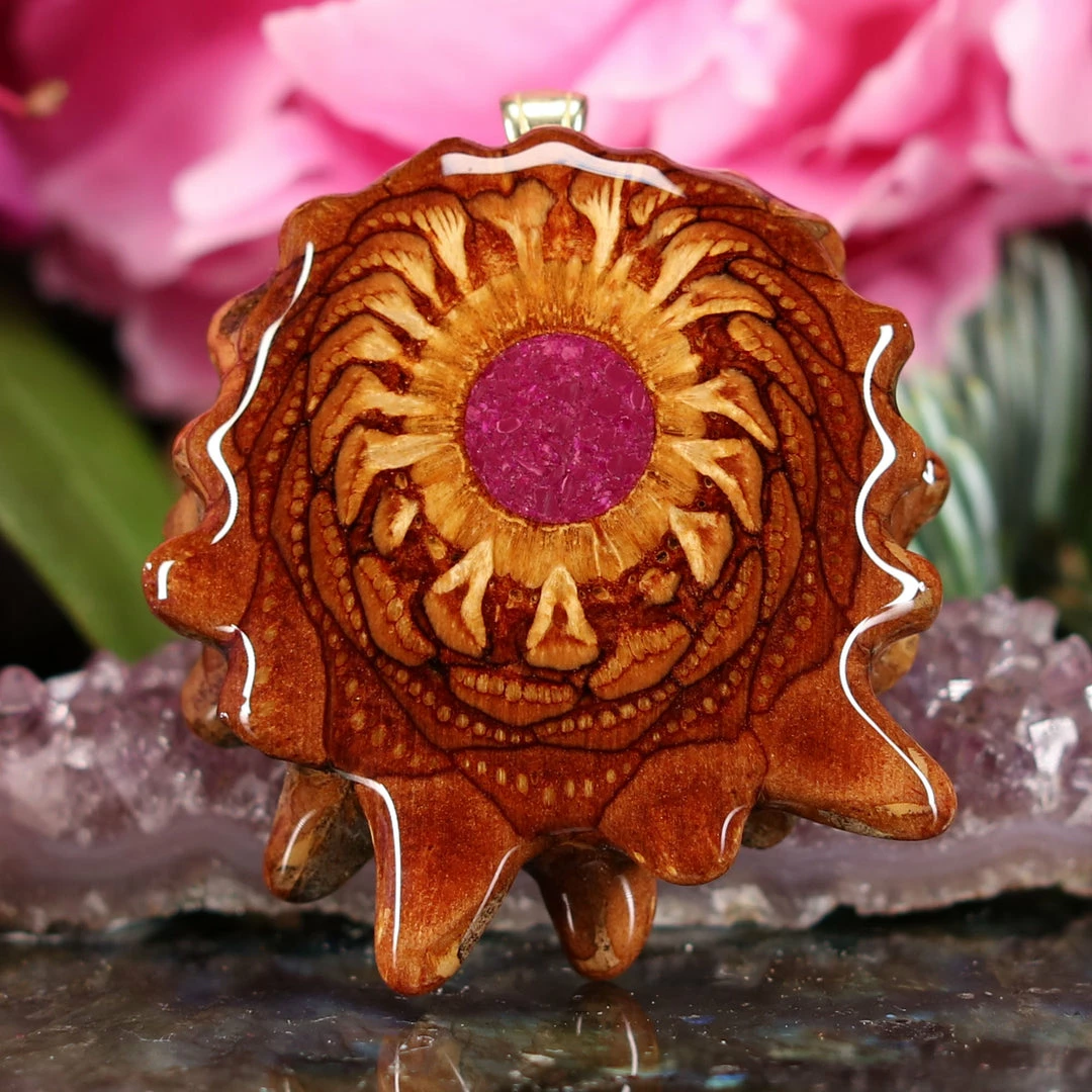 TEP Pendants Crushed Sugilite (Glows) 3 TEP Pendants Crushed Sugilite (Glows)