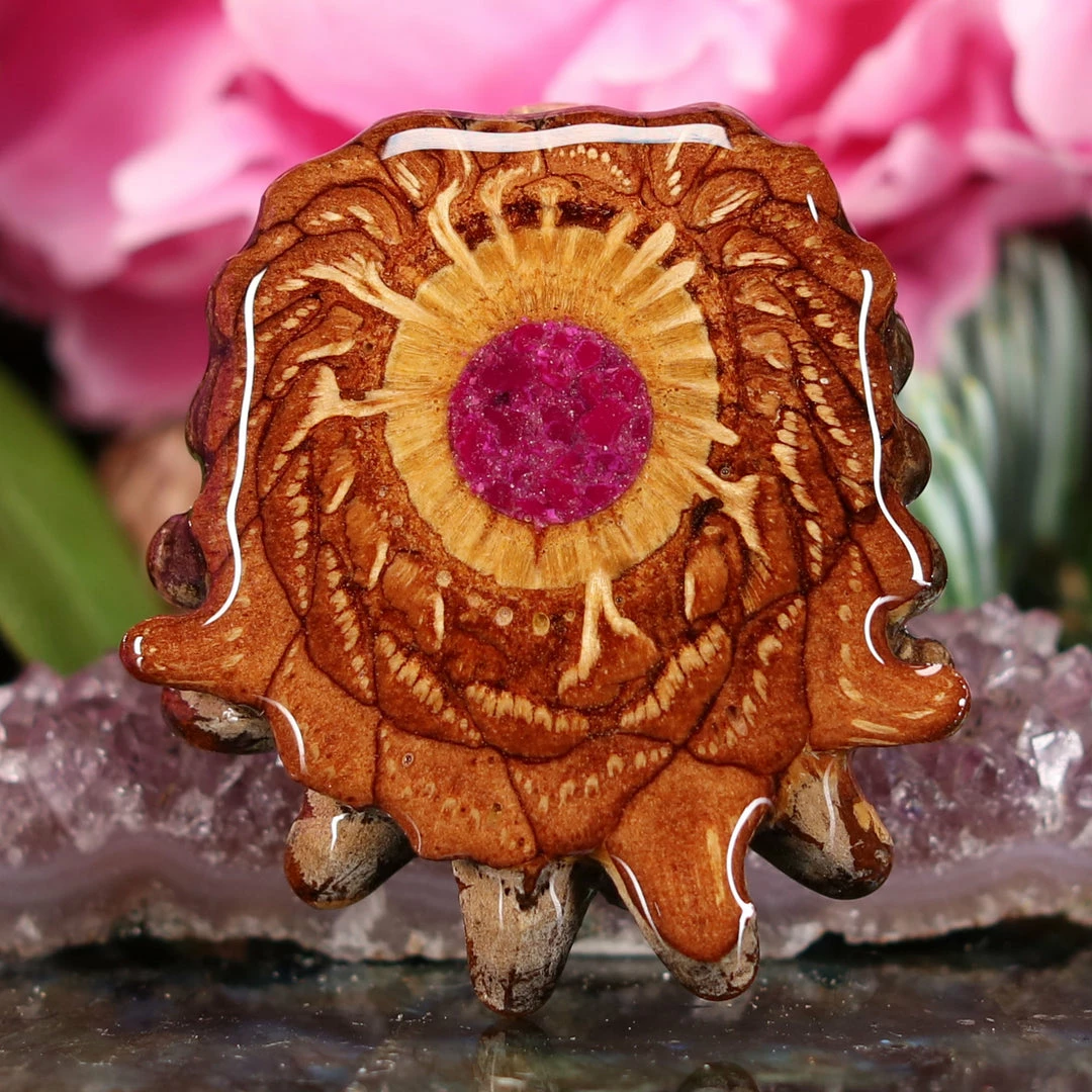 TEP Crushed Sugilite (Glows) Pendants 3 TEP Crushed Sugilite (Glows) Pendants