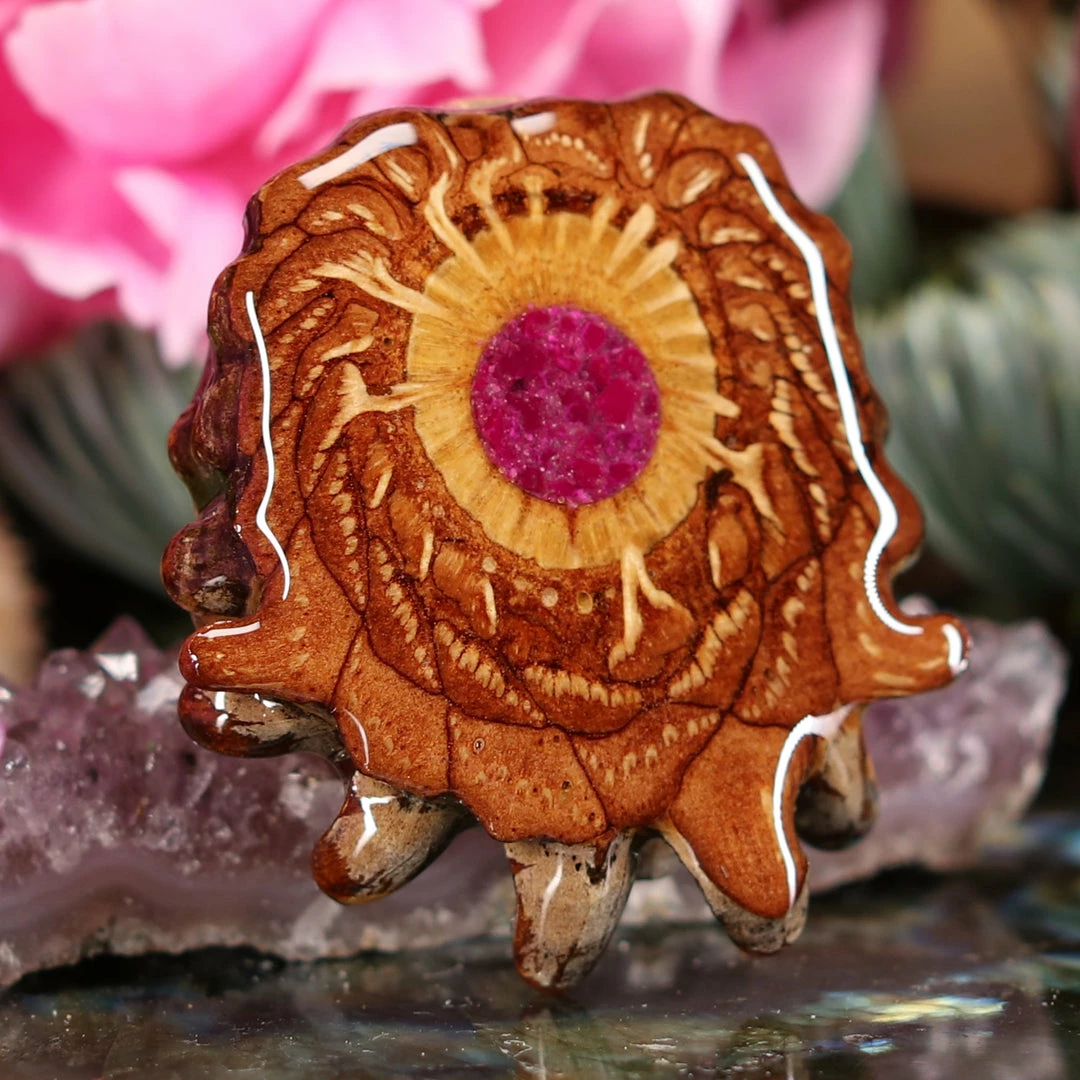 TEP Crushed Sugilite (Glows) Pendants 5 TEP Crushed Sugilite (Glows) Pendants