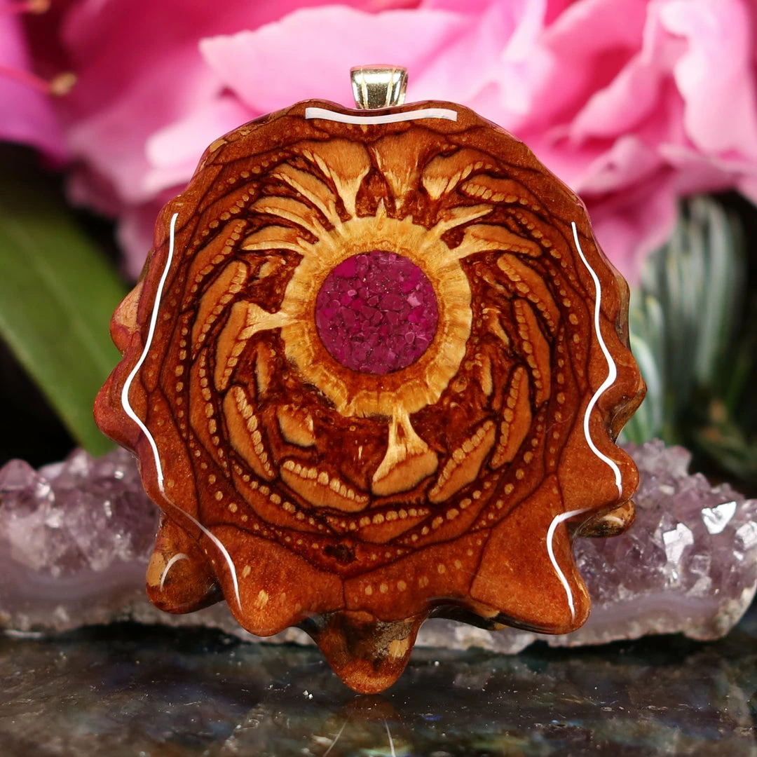 TEP Crushed Sugilite (Glows) Pendants 3 TEP Crushed Sugilite (Glows) Pendants