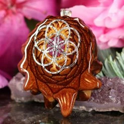 TEP Crushed Sugilite (Glows) With Silver Seed Of Life