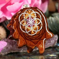 TEP Crushed Sugilite (Glows) With Silver Seed Of Life